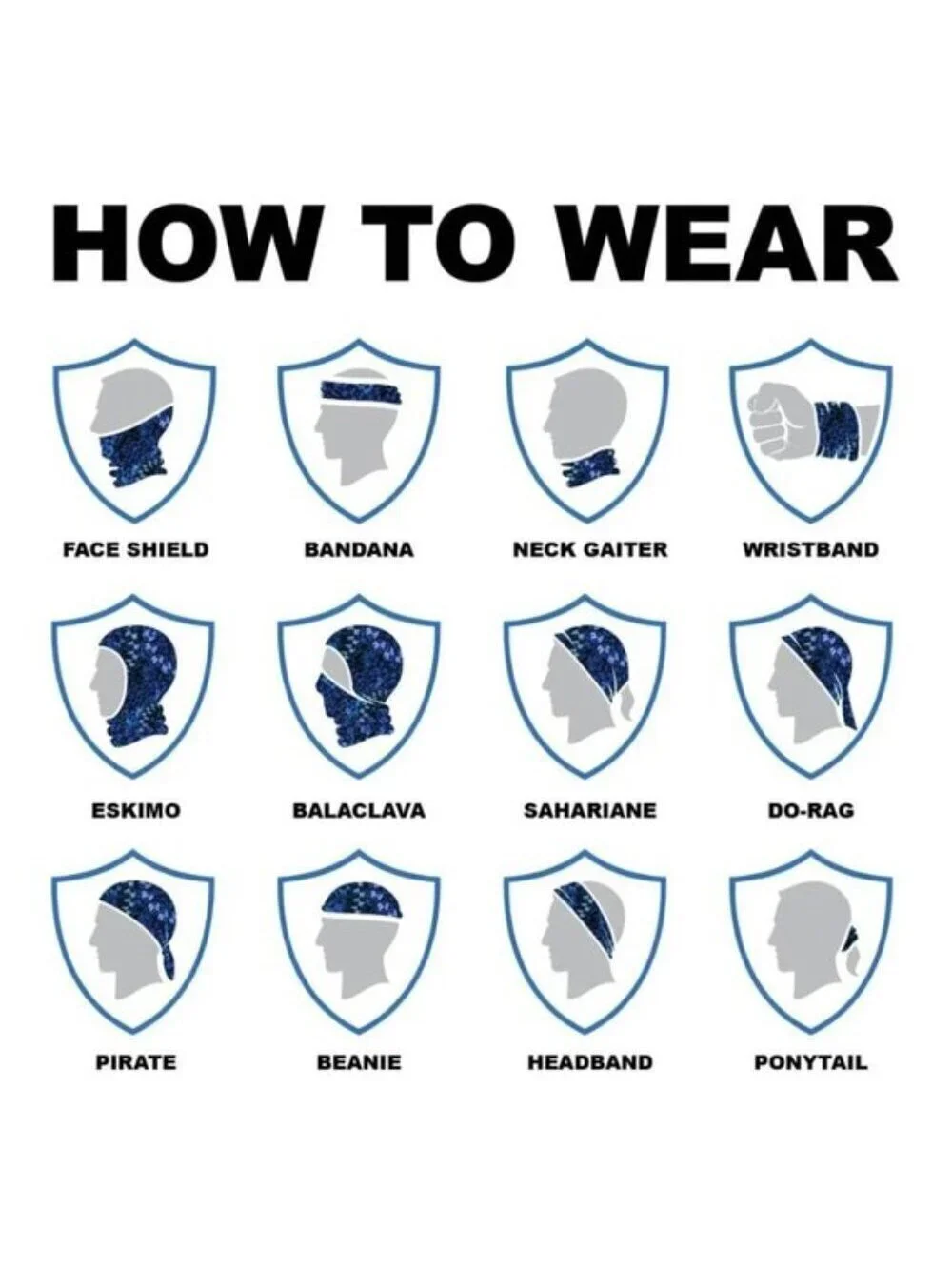 Neck Gaiter Blue Womens SA Face Mask Headband Shield Wrap Adult